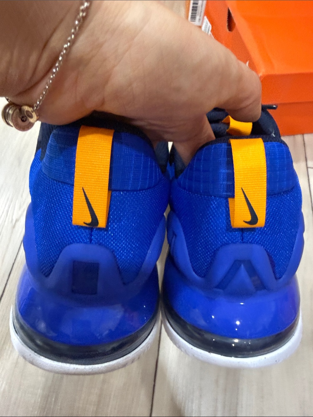 Nike Navy & Royal Blue Athletic Sneakers with White Swoosh - Picture 6 of 8